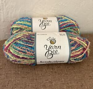 Yarn Bee Scrub-Ology Scrubby Cotton Rainbow Bridge 125 yds each - Lot of 2